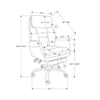 Monarch Specialties 7275 Ergonomic Leather-Look Office Chair - Black-Flip open the integrated footrest and unlock the tilt-back lever to fully recline back to re-charge between tasks. supportive armrests enhance the overall ergonomics for daily use