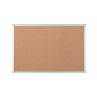 MasterVision Ayda Cork Bulletin Board - Aluminum Frame - 18" H x 24" W-Self-healing cork will not show pinholes for long-lasting use