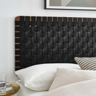 Modway Sparta Weave Wall Mount Vegan Leather Full Headboard with - Walnut Black-Vegan Leather Basketweave