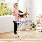 PawHut Foldable Non-slip Surface Pet Grooming Table - Purple-Stainless steel arm and hardware provide maximum durability 