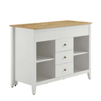 Modway Farmstead Kitchen Island - Oak White-Timeless Kitchen Island