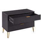 Manhattan Comfort DUMBO 35.19" Modern Dresser - Black-Snap It Assembly! Includes High Quality Internal Click Grooves for a Simple Assembly, No Tools Required!
