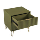Manhattan Comfort DUMBO 20.07" Modern 2-Drawer Nightstand - Olive Green-Perfect for Bedside Storage, Lamps or Display Items