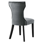 Modway Silhouette Performance Velvet Dining Chairs - Grey - 2 Pack-Assembly Required