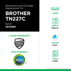 CIG Brother TN227C Remanufactured Toner Cartridge - High Yield - Cyan-2300