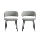 Manhattan Comfort - Lot de 2 chaises de salle à manger modernes Luce 22 po en similicuir texturé, coloris gris pierre-Chaise de salle à manger moderne pour salle à manger et usage de travail lot de 2