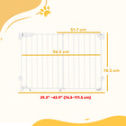 PawHut 29"-44" W Dog Gate with Auto-Close-Crafted from powder-coated metal for durability and rust resistance
