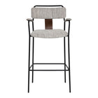 Zuo Couva Barstool - Grey Tweed - Set of 2-Soft chenille fabric