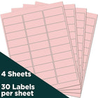 JAM Paper Mailing Address Labels, 1 x 2 5/8, Baby Pink, 4 sets of 120 (4052895g)-Size: 2-5/8" x 1"