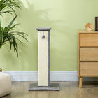 PawHut 32" Cat Scratching Post with Sisal Teasing Ball - Grey-Colours: Grey, Cream White 