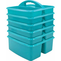 Teacher Created Resources Teal Plastic Storage Caddy - 6 Pack-A handy tote for your markers, calculators, timers, manipulatives, and many more small items that you want to keep within reach.