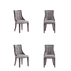 Manhattan Comfort - Lot de 4 chaises de salle à manger traditionnelles Fifth Avenue 18,5 po en similicuir gris-Chaise de salle à manger traditionnelle pour usage en salle à manger lot de 4