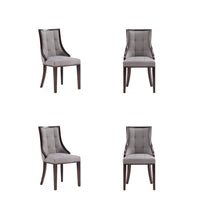 Manhattan Comfort - Lot de 4 chaises de salle à manger traditionnelles Fifth Avenue 18,5 po en similicuir gris-Chaise de salle à manger traditionnelle pour usage en salle à manger lot de 4