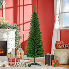 HOMCOM 5' Pencil Artificial Christmas Tree with Realistic Branches - Green-Realistic branches give a full and lush look to the tree 