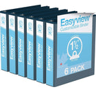 Davis Group Easyview Premium Binder - Round Ring - Customizable - 1.5" - Navy Blue - 6 Pack-3 Ring Binder