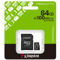 Kingston 64 GB microSDXC Canvas Select Plus G3 with SD Adapter-64 GB capacity