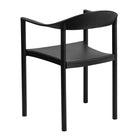 Flash Furniture HERCULES Plastic Cafe Stack Chair - Black-Black Plastic Seat and Back