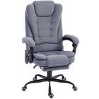 Vinsetto 7-Point Vibration Massage Office Chair with Footrest and Swivel Wheels - Grey-7 vibration massage points to relax your body