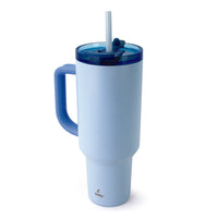 Sully - Gobelet En Acier Inoxydable À Double Paroi Avec Double Couvercle - 43 oz - Bleu-Gobelet en acier inoxydable à double paroi