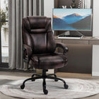 Vinsetto - Fauteuil de bureau exécutif en cuir PU à hauteur réglable - brun-Le similicuir est luxueux et facile d’entretien