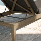 Modway Northlake Outdoor Teak Chaise Lounge - Flint Grey-Non-Marking Floor Glides