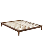 Modway Lodge Wooden Queen-Size Platform Bed Frame - Walnut-Tropical and Rubber Wood Frame