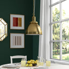 Hudson&Canal Elodie 12" Wide Pendant with Metal Shade - Brass/Brass-Rated for one 60W incandescent bulb - 9W LED bulb, 13W fluorescent (CFL) bulb, or 9W self-ballasted LED bulb, E26-base bulb, Bulb not included
