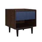 Manhattan Comfort - Lot de 2 tables de chevet Duane 51,4 cm style mid-century modern - brun foncé et bleu marine-10