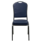 Flash Furniture HERCULES Series Crown Back Stacking Banquet Chairs in Navy Vinyl with Silver Vein Frame - 4 Pack-500 lb. Weight Capacity
