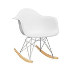 Nicer Furniture - fauteuil à bascule en plastique moulé style Eiffel - blanc-Siège moulé en plastique robuste de haute qualité avec une finition mate
