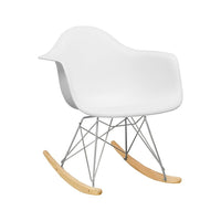 Nicer Furniture - fauteuil à bascule en plastique moulé style Eiffel - blanc-Siège moulé en plastique robuste de haute qualité avec une finition mate
