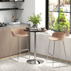 HOMCOM Round Bar Table, Easy Assembly for Home Bar, Small Dining Room- Walnut-360° swivel tabletop facilitates easy access to drinks and snacks