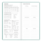 Letts of London - 2027 Agenda hebdomadaire mince Woodland - 5-7/8" x 3-1/8"- Vert - Mutlilingue-Vue mensuelle au début de chaque mois, incluant les objectifs, les suivis, les listes de tâches et les dates importantes