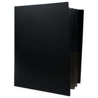 JAM Paper Heavy Duty Plastic Multi Pocket Folders - 10 Pocket Organizer - Black-Multiple Pocket Folders w/ Inner Pocket Sections | Colour: Black