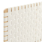Modway - Sparta Montage mural en tissage Cuir végane Tête de lit Queen, Beige naturel-Clavier en bois français