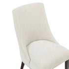 Manhattan Comfort - Lot de 4 chaises de salle à manger modernes Beever 22 po en chenille crème, rembourrées-Cadre en bois d’hévéa avec finition noyer foncé