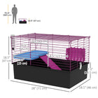 PawHut 28" L Small Pet Cage - Black-Deep base to contain litter and other debris 