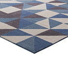 Modway Kahula Geometric Triangle Mosaic Area Rug - 5 ft W x 8 ft L - Blue White/Grey-Gripping Jute Fabric Underside