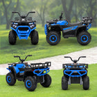 Qaba 12V Battery Powered Kids Electric Vehicle with 4 Spring Suspension Wheels - Blue-12V two motors enable both forward and reverse movements 