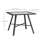 Outsunny Small Outdoor Patio Side Table with SPC Tabletop - Grey-Suitable indoors as a side table or outdoors on patios 