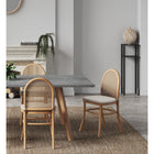 Manhattan Comfort Paragon 17.52" Industry Chic Upholstered Dining Chair - Nature and Oatmeal - Set of 2-Fine Natural Cane Made from Authentic Wooden Rattan