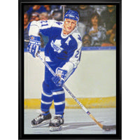 Borje Salming Maple Leafs Blue Action - Framed Canvas - 22" x 31"-Premium canvas print with gallery-wrapped edges