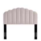 Modway - Veronique Performance Velvet Tête de lit jumelée, Rose-Rembourrage en mousse dense