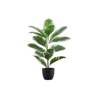 Monarch Specialties - Plante Artificielle - 27 po H - Caoutchouc - Mis En Pot - Touche Réelle - Feuilles Vertes - Pot Noir-Ajoutez une touche de verdure à votre espace avec cette plante caoutchouc artificielle qui mesure 27 po de haut, installée dans un pot noir de 5 po