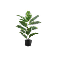 Monarch Specialties - Plante Artificielle - 27 po H - Caoutchouc - Mis En Pot - Touche Réelle - Feuilles Vertes - Pot Noir-Ajoutez une touche de verdure à votre espace avec cette plante caoutchouc artificielle qui mesure 27 po de haut, installée dans un pot noir de 5 po