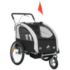 Aosom remorque de vélo 2-en-1 pour enfants, poussette bébé pliable - noir-Cadre en acier robuste assurant la stabilité et la sécurité de la structure 