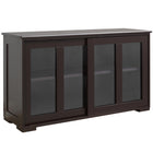 HOMCOM - Armoire de rangement de cuisine moderne 42 po L avec 2 portes coulissantes en verre - café-Le buffet compact est parfait pour un espace repas plus petit 