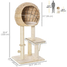 PawHut - Arbre à chat avec poteau à griffer en sisal et balle suspendue - 39 po H beige-Le condo pour chat possède un schéma de couleurs classique et un style moderne qui complètent la décoration de votre maison 