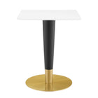 Modway Zinque 24" Square Dining Table - Gold White-Modern Dining Table