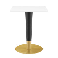 Modway Zinque 24" Square Dining Table - Gold White-Modern Dining Table